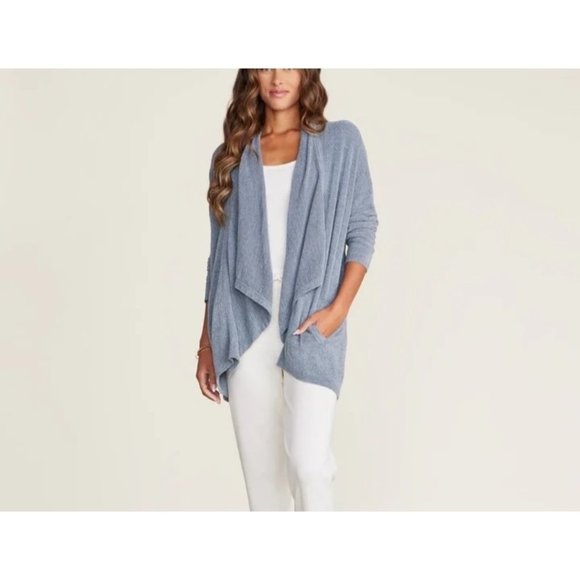 Barefoot Dreams Sweaters - Barefoot Dreams Blue Cozy Chic Ultra Lite open front Cardigan size XS